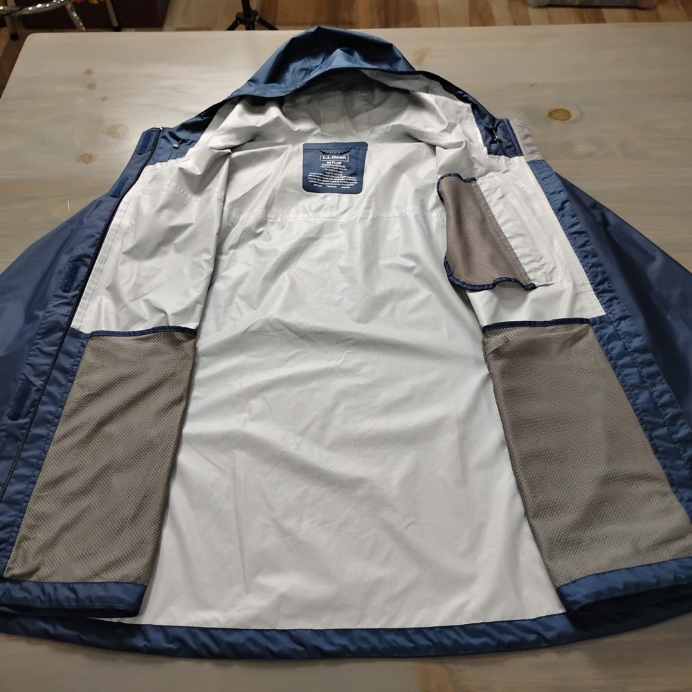 LL Bean Trail Model Rain Jacket Womens 3XL Navy Blue Waterproof Packable Plus Sz - Picture 7 of 14